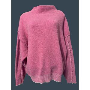 Zenana Raw Hemline and Stitching Sweater S/M